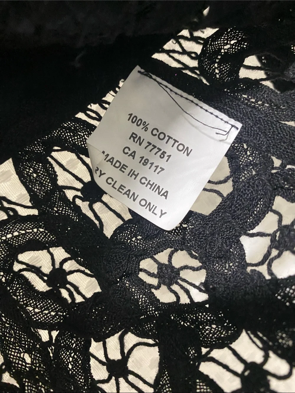 Vintage Betsey Johnson New York Black Lace Long Sleeve Bow-Waist Top - Picture 7 of 15